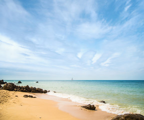 Summer beach (sky, sea and rocks)