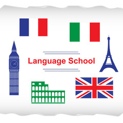 Language school poster, banner