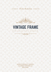 Monogram creative card template with flourishes ornament elements. Elegant design for cafe, restaurant, heraldic, jewelry, fashion