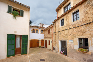 Old residential houses in the village Capdepera. Island Majorca, Spain.