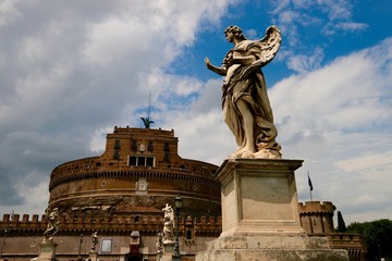 Angel statue on the Saint Angelo bridge, Rome , ITALY 