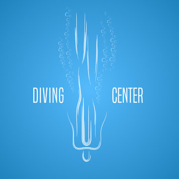 Diving and snorkeling vector logo, icon