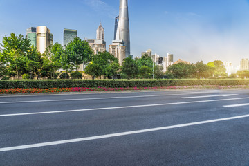 Fototapeta na wymiar asphalt road of modern city,china
