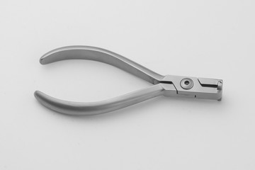 Basic dentist tools isolated on white.Selective focus