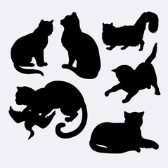 Cat pet animal activity silhouette. Good use for symbol, web icon, logo, mascot, element, or any design you want.