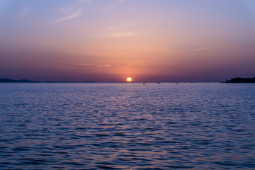 sunset over the sea view