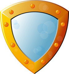 Naklejka premium Beautiful knight shield with blank space for text or image on white background