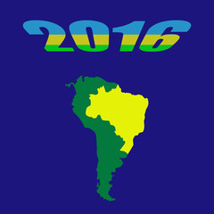 South America. Brazil 2016. Dark background.