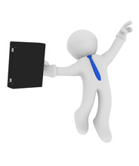 Businessman jumping high, success concept image