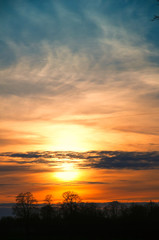 Sunset on the country