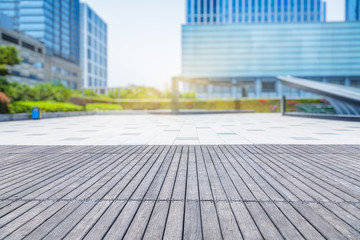 Fototapeta premium empty pavement front of modern architecture