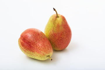 Pears on a white background