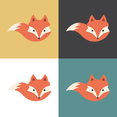 Naklejka premium Red fox icon, vector illustration.
