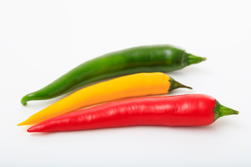 chili peppers on a white background