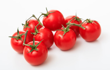 cherry tomatoes on a white background