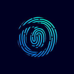 Number zero logo with fingerprint line.