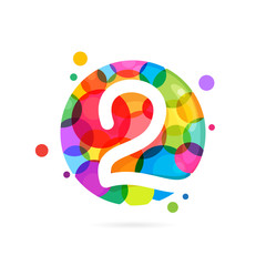 Number two logo with rainbow dots.