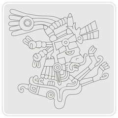 monochrome icon with symbols from Aztec codices for your design