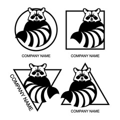 Set of raccoon logo © avtorpainter