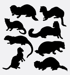 Weasel wild animal silhouette. Good use for symbol, logo, web icon, mascot, sticker design, sign, or any design you want. Easy to use.