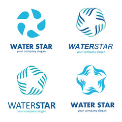 Water star logo template. Water Association. 