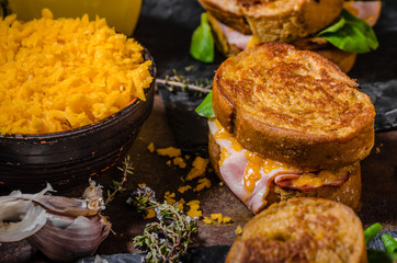 French toast with ham and cheese