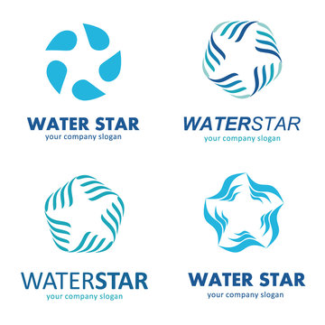 Water star logo template. Water Association. 