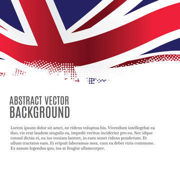 Vector background with United Kingdom flag and copy space