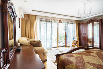 Interior of a bedroom in a villa