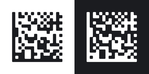 Datamatrix vector icon.  Two-tone version on black and white background