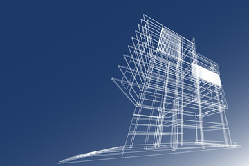 Obraz na płótnie Canvas building structure abstract, 3d illustration