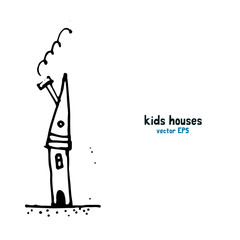 Kids style houses illustration vector