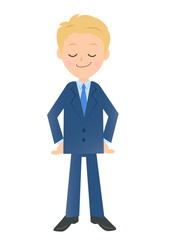 誇らしげなビジネスマン　男性会社員のイラスト素材