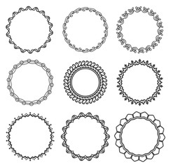 Set of round frames.