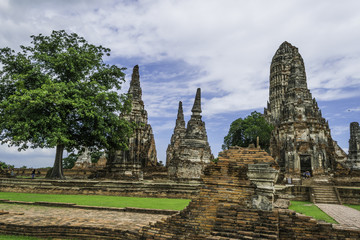 Obraz premium Ancient Pagoda & Ruins in Ayutthaya, Thailand