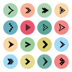 Arrow sign icon set.