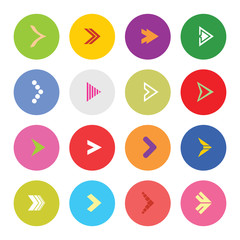 Arrow sign icon set.