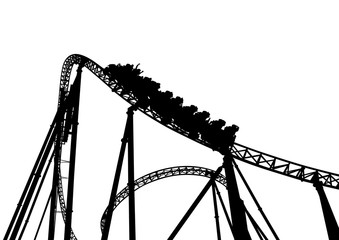 Rollercoaster in the park on a white background - 115234650