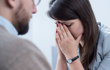Despair woman with depression