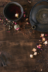 Assortment of tea as background