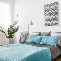 Marriage bed in cozy bedroom