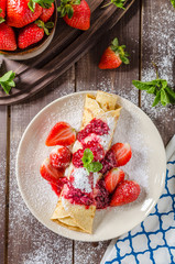 Pancakes with strawberries