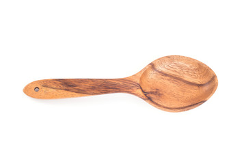Brown wooden spoon isolete on background white