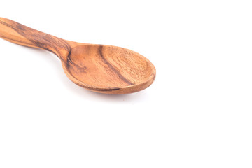 Brown wooden spoon isolete on background white