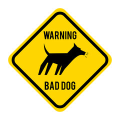 warnin bad dog isolated icon design