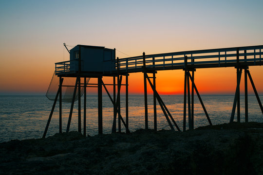 traditional fisherman's hut in the south west of France, royan