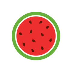 Obraz premium Watermelon icon. Juicy ripe fruit on white background