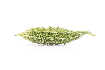 Green gourd isolated on white background.