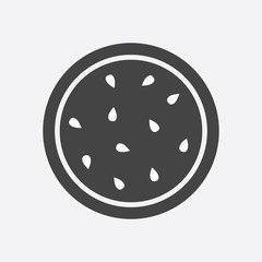 Watermelon icon. Juicy ripe fruit on white background