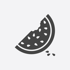 Watermelon icon. Juicy ripe fruit on white background